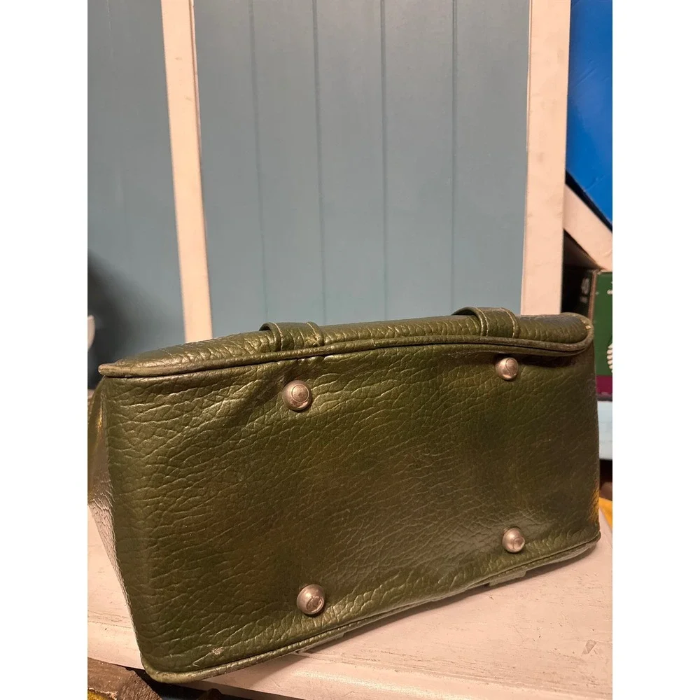Vintage Samsonite Silhouette Olive Green Pebbled Carry On Travel Bag Case